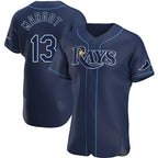 Tampa Bay Rays #13 Manuel Margot Navy Alternate Baseball Jersey
