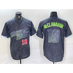 Tampa Bay Rays #18 Shane McClanahan Number Charcoal 2024 City Connect Limited Stitched Baseball Jersey
