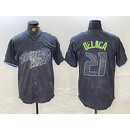 Tampa Bay Rays #21 Jonny DeLuca Charcoal 2024 City Connect Limited Stitched Baseball Jersey