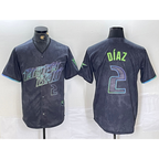 Tampa Bay Rays #2 Yandy Diaz Number Charcoal 2024 City Connect Limited Stitched Baseball Jersey