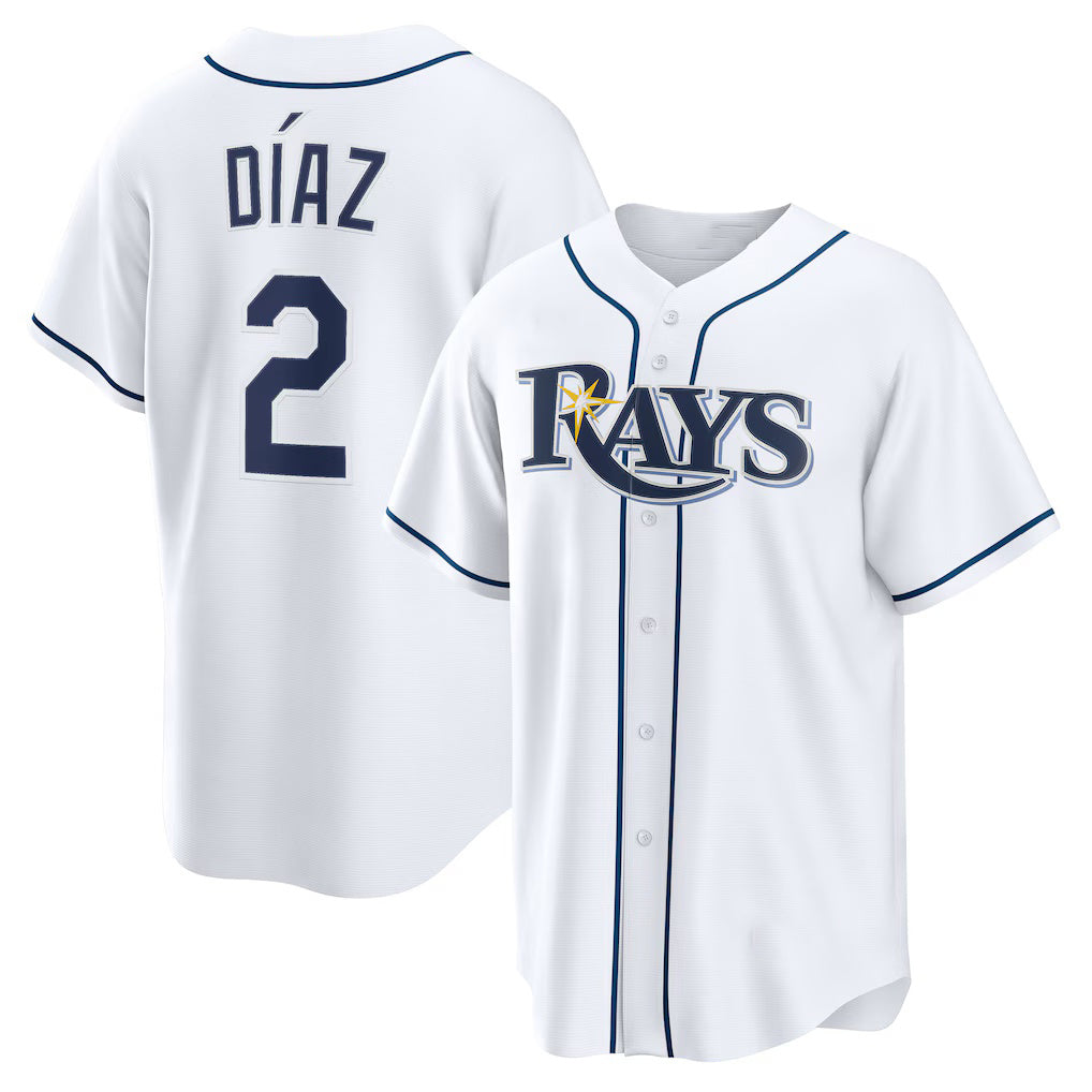 Tampa Bay Rays #2 Yandy Díaz White Home Replica Baseball Jersey