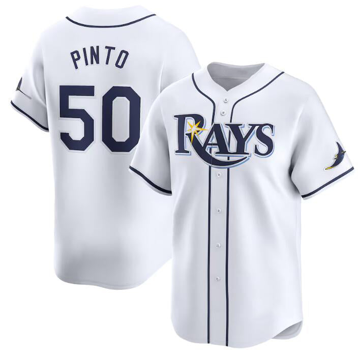 Tampa Bay Rays #50 Rene Pinto White Home Limited Stitched Baseball Jersey
