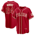 Texas Rangers #24 Brandon Nimmo Red 2026 City Connect Stadium Baseball Jersey
