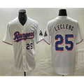 Texas Rangers #25 Jose Leclerc Number White 2024 Gold Collection Limited Cool Baseball Jersey