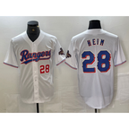 Texas Rangers #28 Jonah Heim Number White 2023 World Series Champions Cool Baseball Jersey