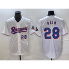 Texas Rangers #28 Jonah Heim Number White 2023 World Series Champions Cool Baseball Jersey