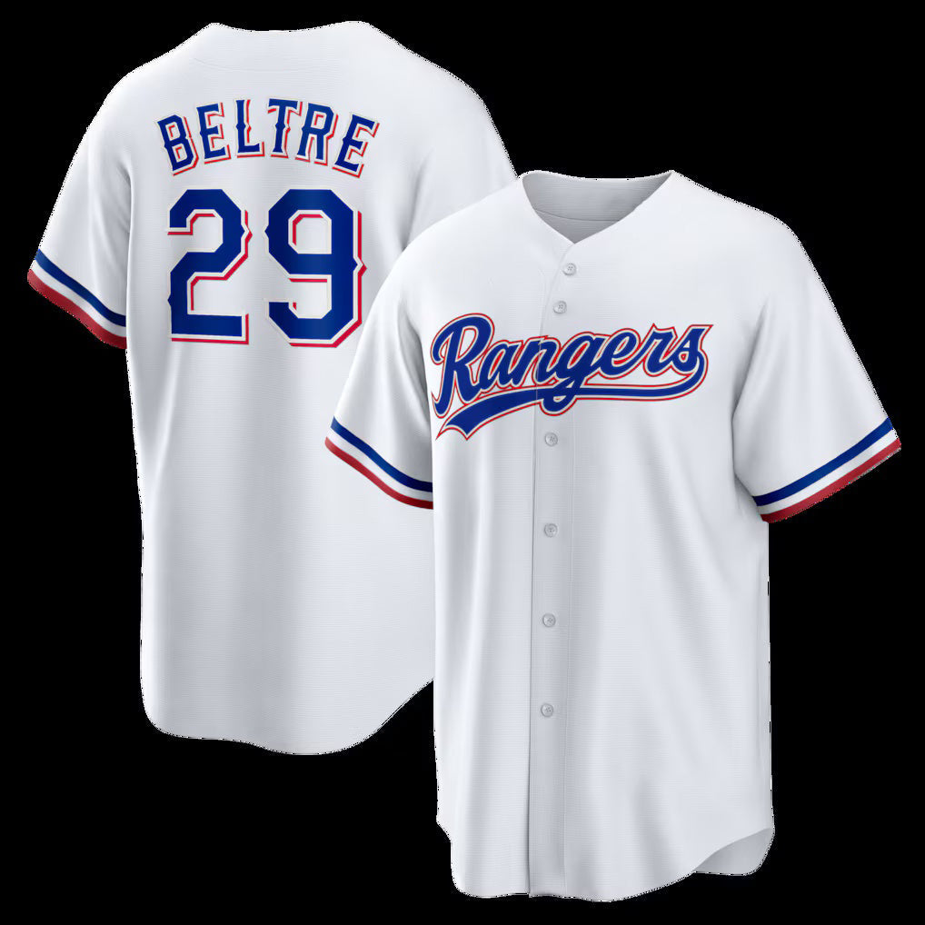 Texas Rangers #29 Adrian Beltre White Home Retired Player Replica Baseball Jersey