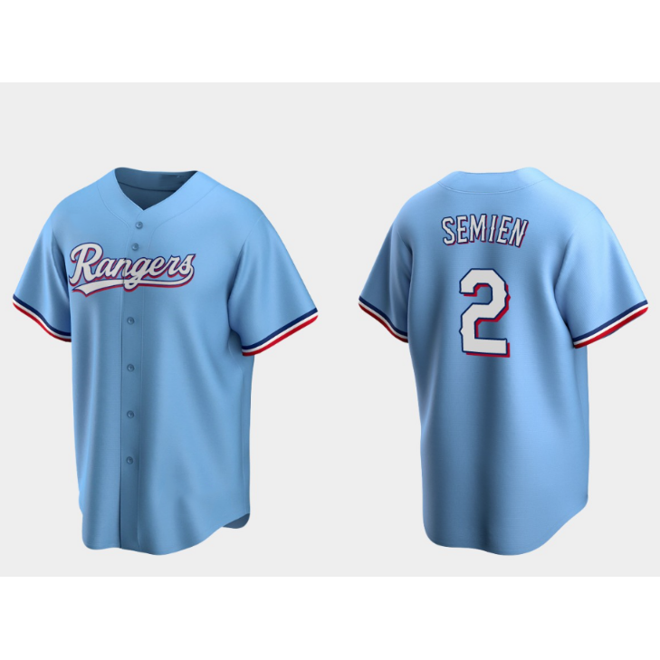 Texas Rangers #2 Marcus Semien Light Blue Cool Base Stitched Baseball Jersey