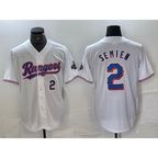 Texas Rangers #2 Marcus Semien Number White 2023 World Series Champions Cool Baseball Jersey