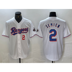 Texas Rangers #2 Marcus Semien Number White 2023 World Series Champions Cool Baseball Jersey
