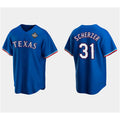 Texas Rangers #31 Max Scherzer Royal 2023 World Series Stitched Baseball Jersey