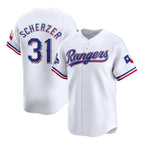 Texas Rangers #31 Max Scherzer White 2023 World Series Champions Stitched Baseball Jersey