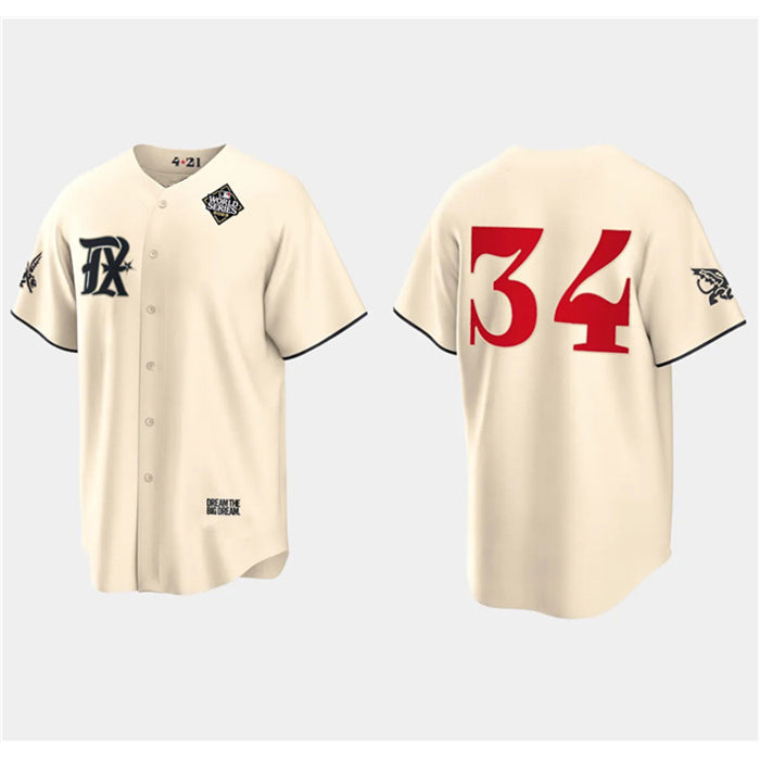 Texas Rangers #34 Nolan Ryan Cream 2023 World Series City Connect Stitched Baseball Jersey