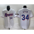 Texas Rangers #34 Nolan Ryan Number White 2024 Gold Collection Limited Cool Baseball Jersey