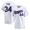 Texas Rangers #34 Nolan Ryan White Throwback Cooperstown Collection Limited Baseball Jersey