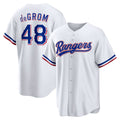 Texas Rangers #48 Jacob deGrom White Home Replica Player Baseball Jersey