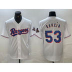 Texas Rangers #53 Adolis Garcia White 2023 World Series Champions Cool Baseball Jersey