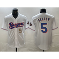 Texas Rangers #5 Corey Seager Number White 2023 World Series Champions Cool Baseball Jersey