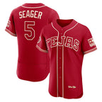 Texas Rangers #5 Corey Seager Red 2026 City Connect Authentic Sponsor Patch Baseball Jersey