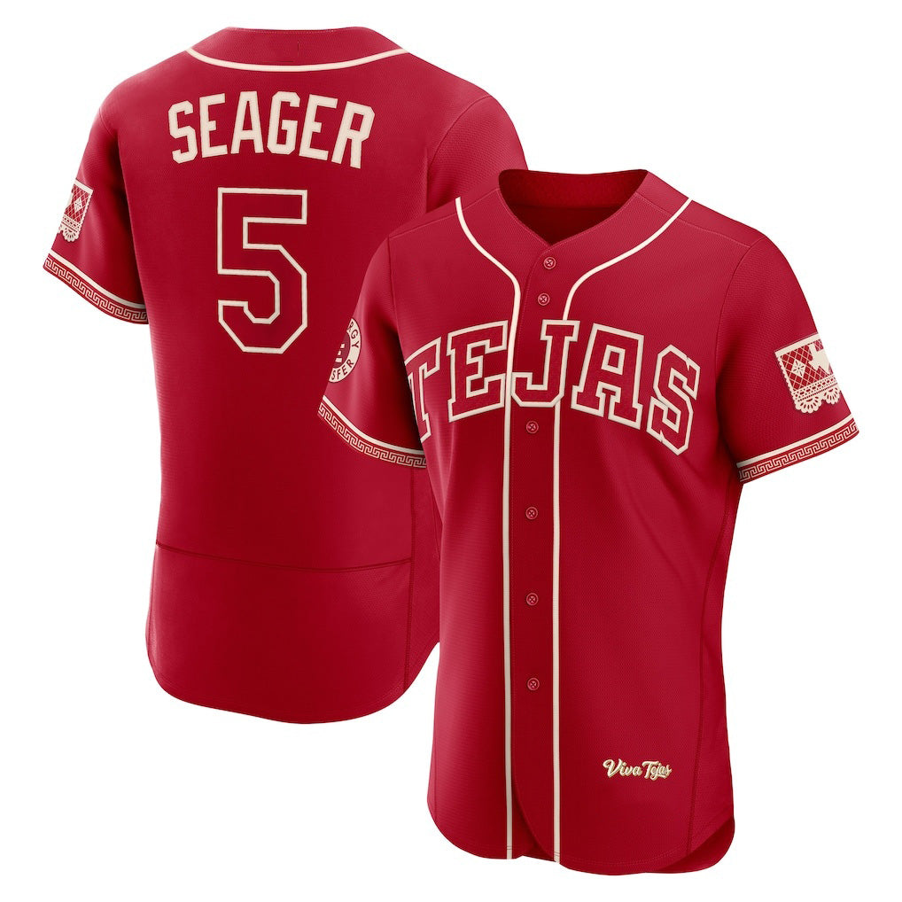 Texas Rangers #5 Corey Seager Red 2026 City Connect Authentic Sponsor Patch Baseball Jersey