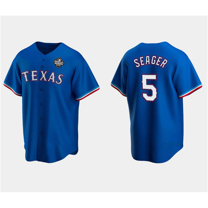 Texas Rangers #5 Corey Seager Royal 2023 World Series Stitched Baseball Jersey