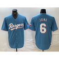 Texas Rangers #6 Josh Jung Light Blue Team Logo Cool Baseball Jersey
