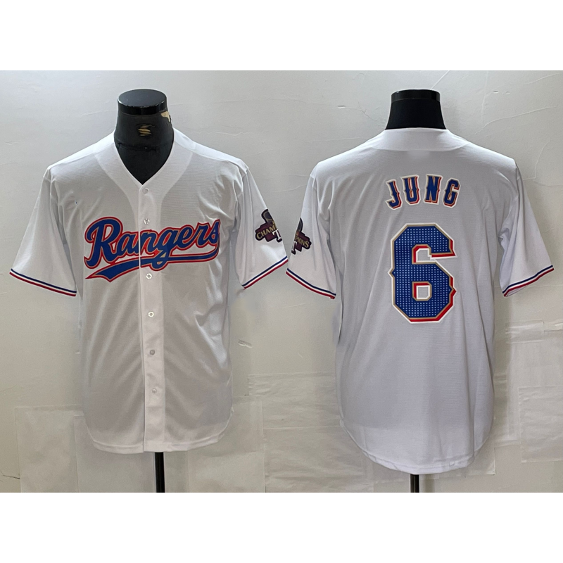Texas Rangers #6 Josh Jung White 2023 World Series Champions Cool Baseball Jersey