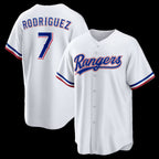 Texas Rangers #7 Ivan Rodriguez White Home Retired Player Replica Baseball Jersey