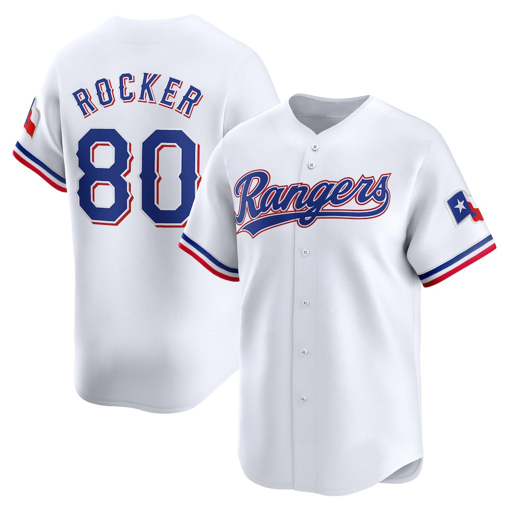Texas Rangers #80 Kumar Rocker White Home Limited Player Baseball Jersey