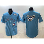 Toronto Blue Jays Team Big Logo Blue 2025 World Series Home Cool Base Stitched Baseball Jersey