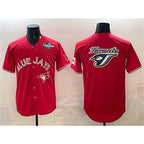 Toronto Blue Jays Team Big Logo Red 2025 World Series Home Cool Base Stitched Baseball Jersey