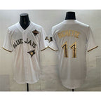 Toronto Blue Jays #11 Bo Bichette White Gold 2025 American League Champions Limited Stitched Baseball Jersey