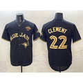 Toronto Blue Jays #22 Ernie Clement Black Gold 2025 American League Champions Limited Stitched Baseball Jersey