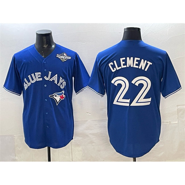 Toronto Blue Jays #22 Ernie Clement Blue 2025 World Series Cool Base Stitched Baseball Jersey