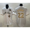 Toronto Blue Jays #22 Ernie Clement White Gold 2025 American League Champions Limited Stitched Baseball Jersey