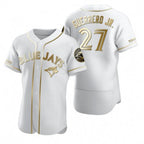 Toronto Blue Jays #27 Vladimir Guerrero Jr. White Gold Flex Base Stitched Baseball Jersey