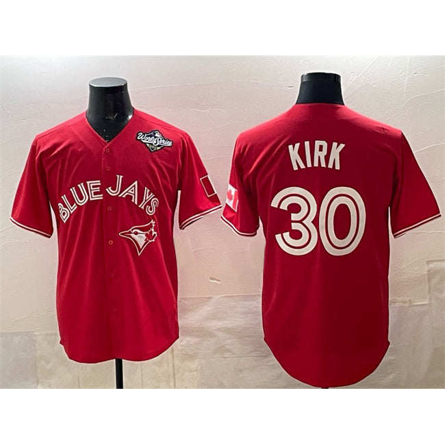 Toronto Blue Jays #30 Alejandro Kirk Red 2025 World Series Cool Base Stitched Baseball Jersey