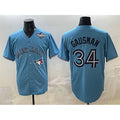Toronto Blue Jays #34 Kevin Gausman Blue 2025 World Series Cool Base Stitched Baseball Jersey