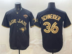 Toronto Blue Jays #36 Davis Schneider Black Gold 2025 American League Champions Limited Stitched Baseball Jersey