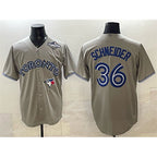 Toronto Blue Jays #36 Davis Schneider Gray 2025 World Series Cool Base Stitched Baseball Jersey