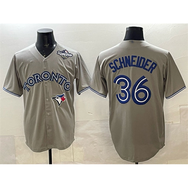 Toronto Blue Jays #36 Davis Schneider Gray 2025 World Series Cool Base Stitched Baseball Jersey