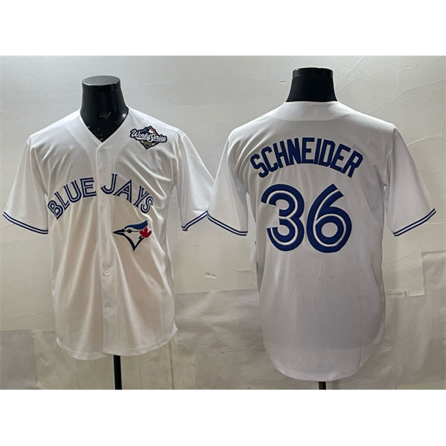 Toronto Blue Jays #36 Davis Schneider White 2025 World Series Home Cool Base Stitched Baseball Jersey