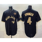 Toronto Blue Jays #4 George Springer Black Gold 2025 American League Champions Limited Stitched Baseball Jersey