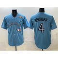 Toronto Blue Jays #4 George Springer Blue 2025 World Series Cool Base Stitched Baseball Jersey