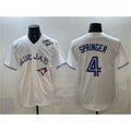 Toronto Blue Jays #4 George Springer White 2025 World Series Home Cool Base Stitched Baseball Jersey