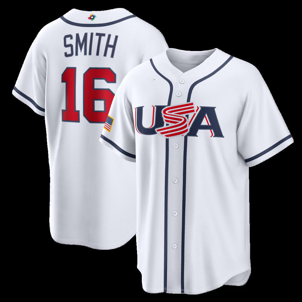 USA Baseball #16 Will Smith 2026 World Baseball Classic Home Stadium Baseball Jersey - White