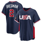 USA Baseball #2 Alex Bregman 2026 World Baseball Classic Road Stadium Baseball Jersey - Navy