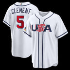 USA Baseball #5 Ernie Clement 2026 World Baseball Classic Home Stadium Baseball Jersey - White