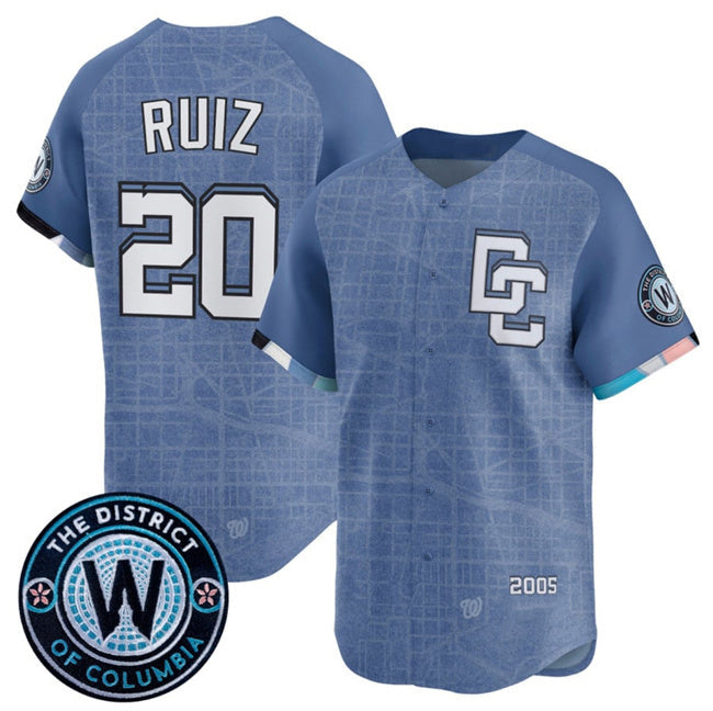 Washington Nationals #20 Keibert Ruiz Blue 2025 City Connect Limited Stitched Baseball Jersey
