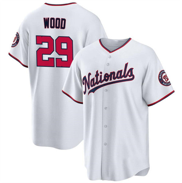 Washington Nationals #29 James Wood White 2024 Home Limited Stitched Baseball Jersey